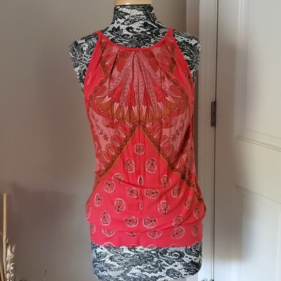 Language Tops - Language coral flowy tank, size S